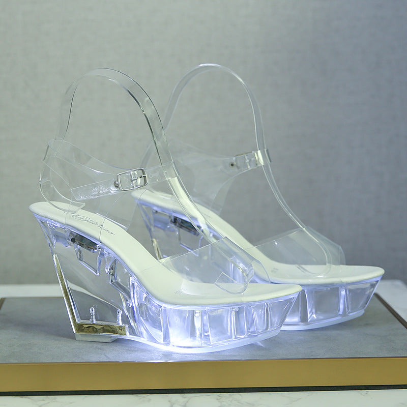 Women's Wedge Nightclub High Luminous Catwalk Pole Sandals