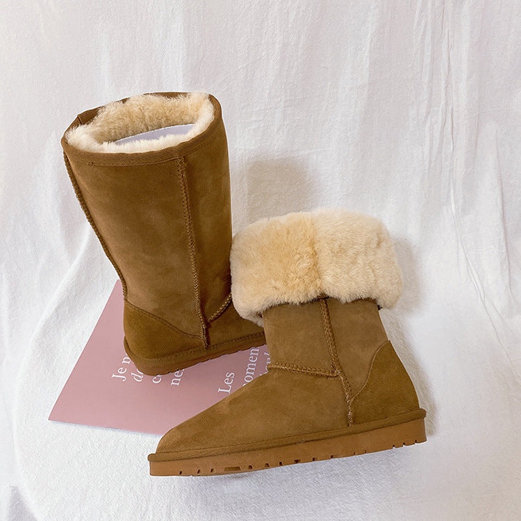 Women's Fur Winter Warm Thickened Wool Long Boots
