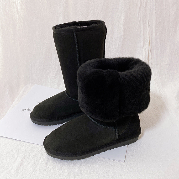 Women's Fur Winter Warm Thickened Wool Long Boots