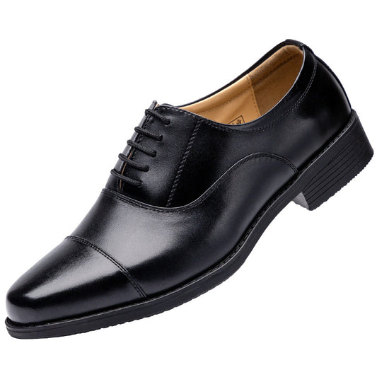 Men's Black Low Upper Spring Business Security Leather Shoes