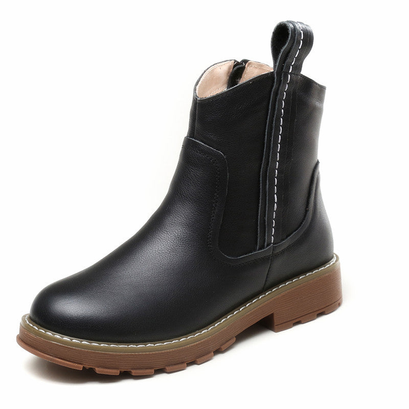 Women's Mid Martin Artistic Zipper Round Head Boots