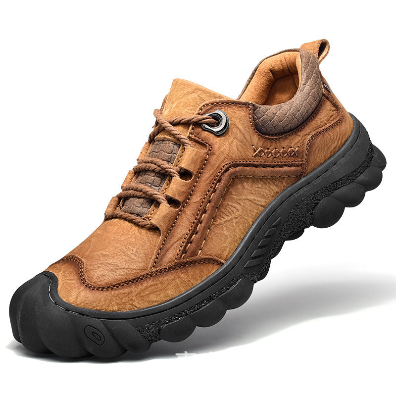 Men's Layer Cowhide Thick Bottom Sports Outdoor Casual Shoes