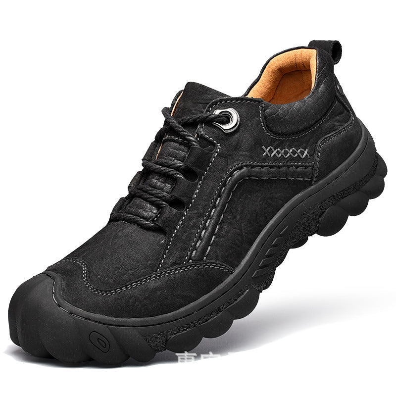 Men's Layer Cowhide Thick Bottom Sports Outdoor Casual Shoes