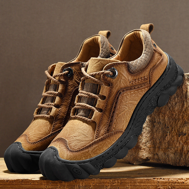 Men's Layer Cowhide Thick Bottom Sports Outdoor Casual Shoes
