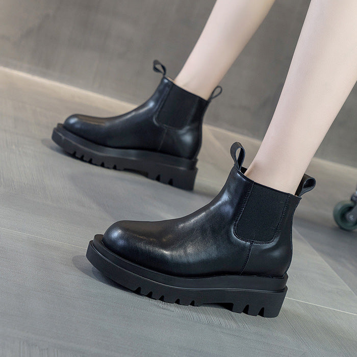 Women's Height Increasing Martin Thick Bottom Small Boots