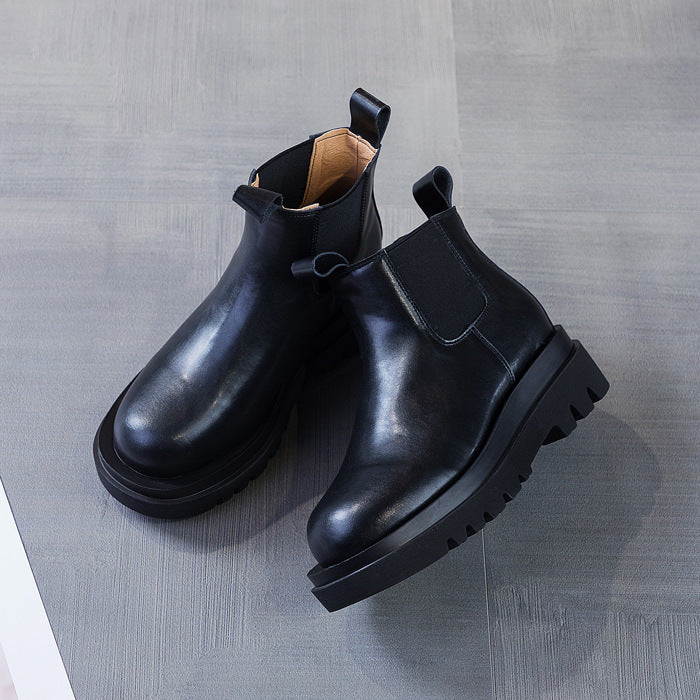 Women's Height Increasing Martin Thick Bottom Small Boots