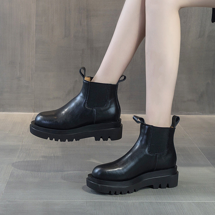 Women's Height Increasing Martin Thick Bottom Small Boots