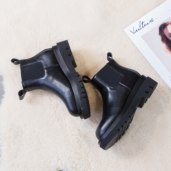 Women's Height Increasing Martin Thick Bottom Small Boots