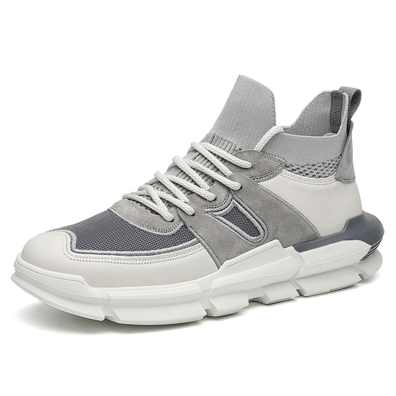Men's Authentic Clunky Sports Autumn Running Mesh Height Increasing Sneakers