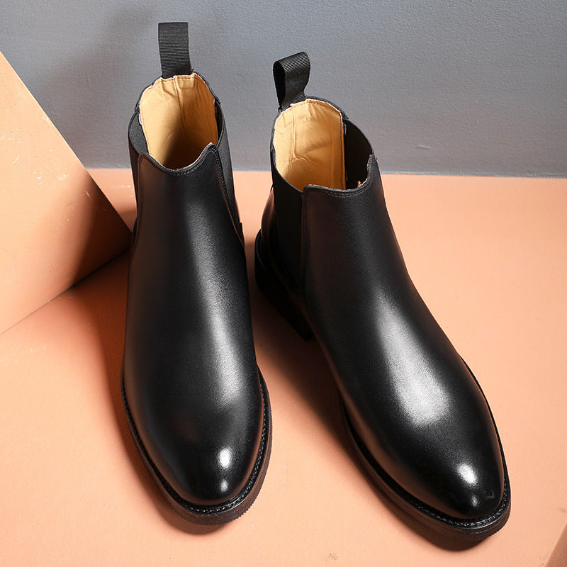 Men's Martin Short Genuine Chelsea British Pointed Boots