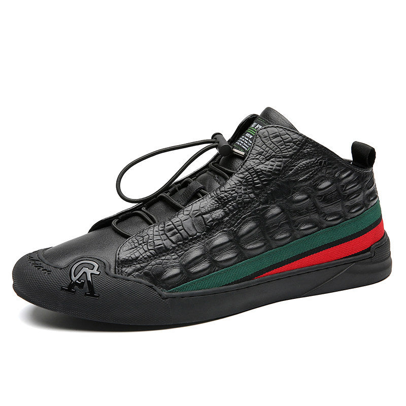Men's Authentic Fashion Fast Hand Crocodile Pattern Boots