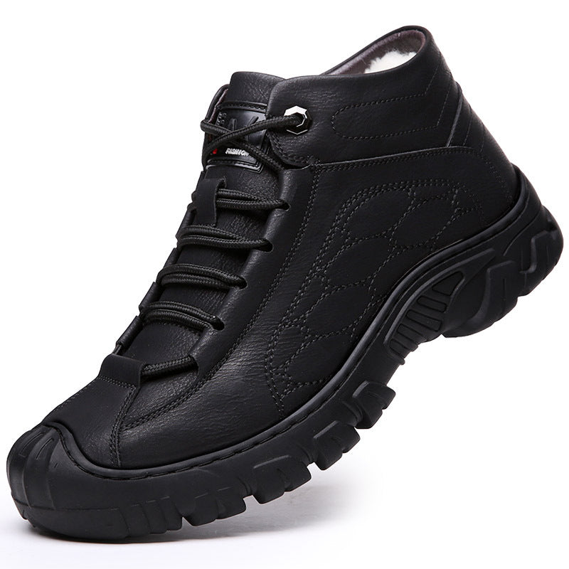 Men's Winter Cotton Genuine Warm Veet Padded Thickened Boots