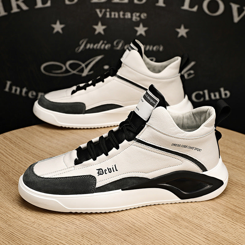 Men's Cotton Genuine Made Korean Fashion Spring Sports Board Thick Sneakers