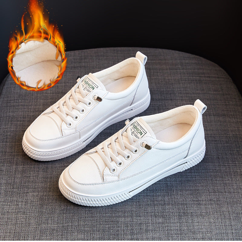 Women's Layer Cowhide Easy Wear Flat Breathable Korean Style Nurse Teacher Women's Casual Shoes