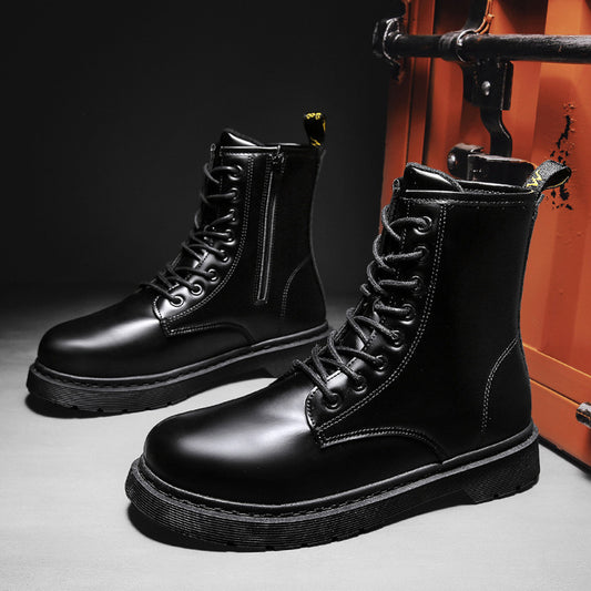 Men's Martin Zipper Machine Round Toe Trendy Boots