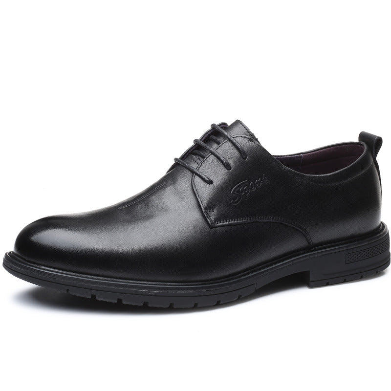 Men's Layer Cowhide Business Genuine Formal Pumps Soft Leather Shoes