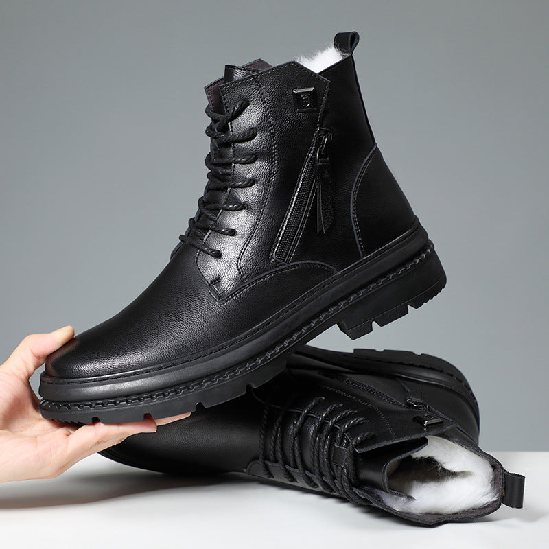 Men's Winter Wool Martin Fur Integrated Cotton Men's Shoes