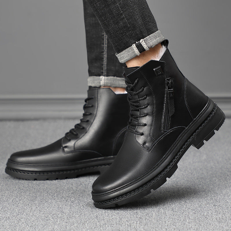 Men's Winter Wool Martin Fur Integrated Cotton Men's Shoes