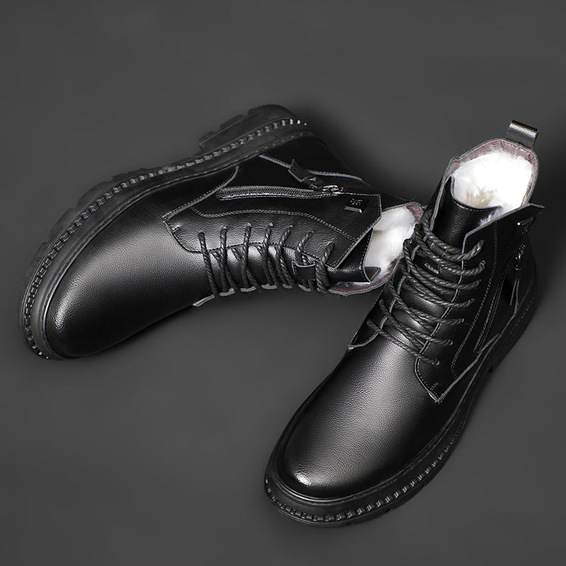 Men's Winter Wool Martin Fur Integrated Cotton Men's Shoes