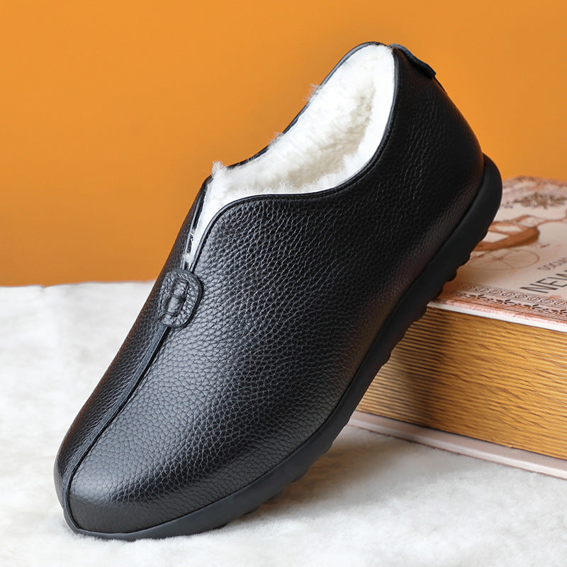 Men's Cotton Cloth Fleece-lined Warm Elderly Dad Men's Shoes