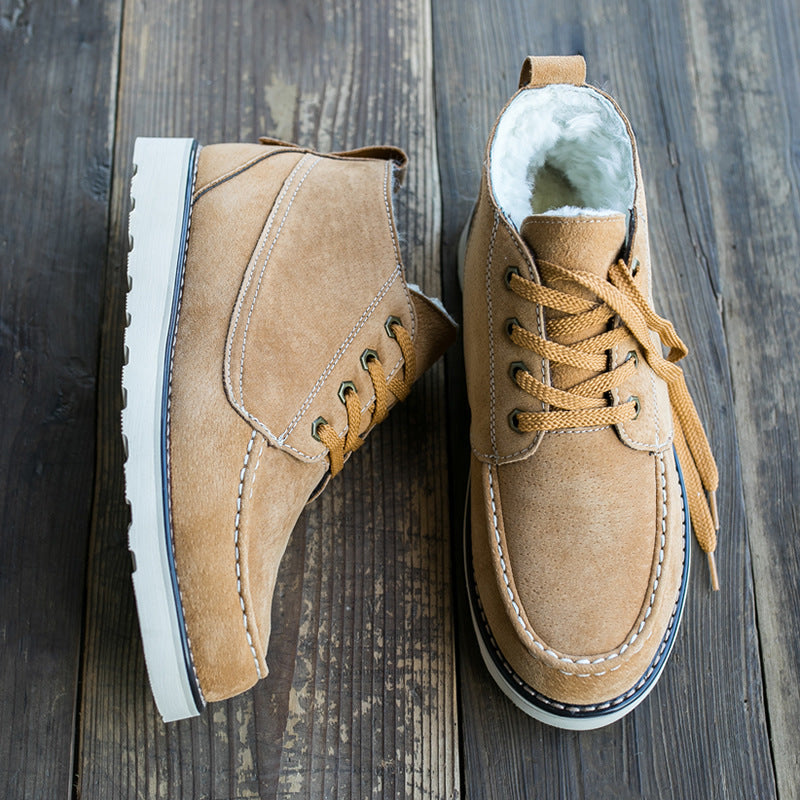 Men's Piece Short Warm British Cotton Fleece-lined Snow Boots