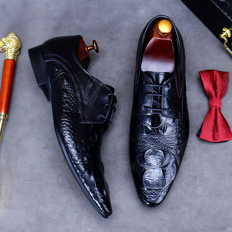 Men's Business Formal Wear Retro Genuine Large Size Leather Shoes