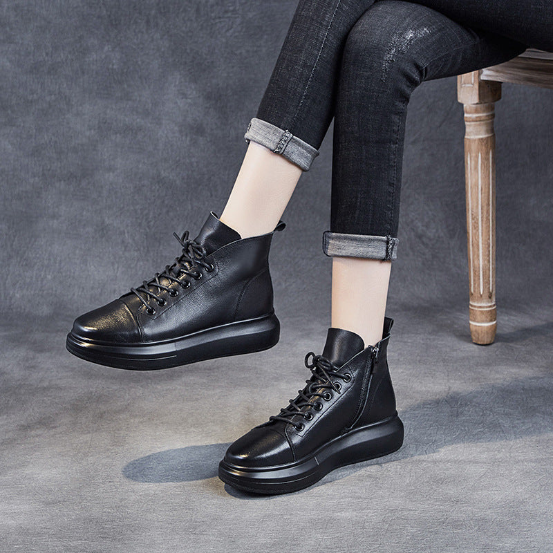 Women's Martin British Style Round Toe Trendy Boots
