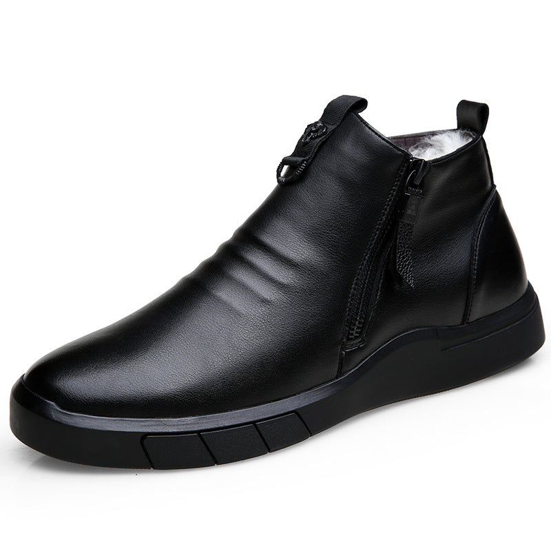Men's Genuine Wool Cotton Chelsea Fur Warm Men's Shoes