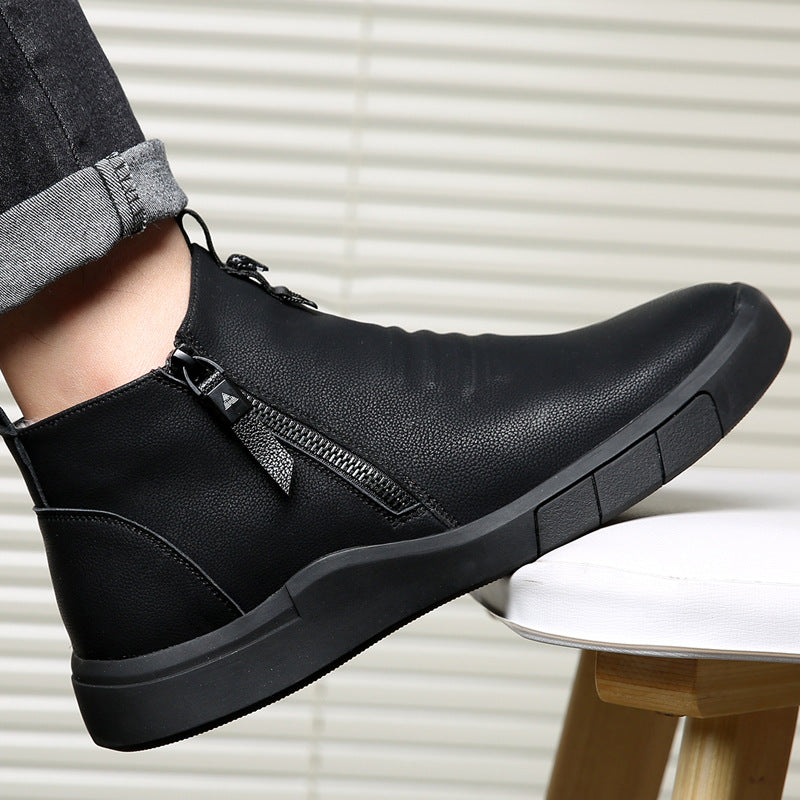 Men's Genuine Wool Cotton Chelsea Fur Warm Men's Shoes