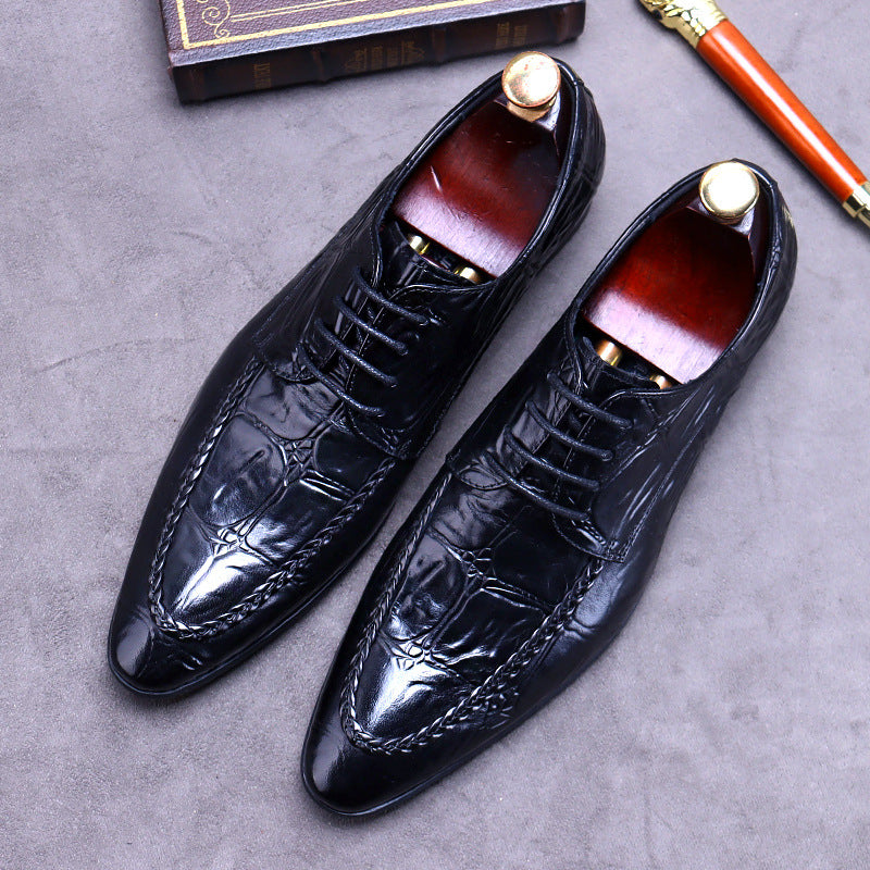 Men's Promotion Plus Size Embossed Business Formal Leather Shoes