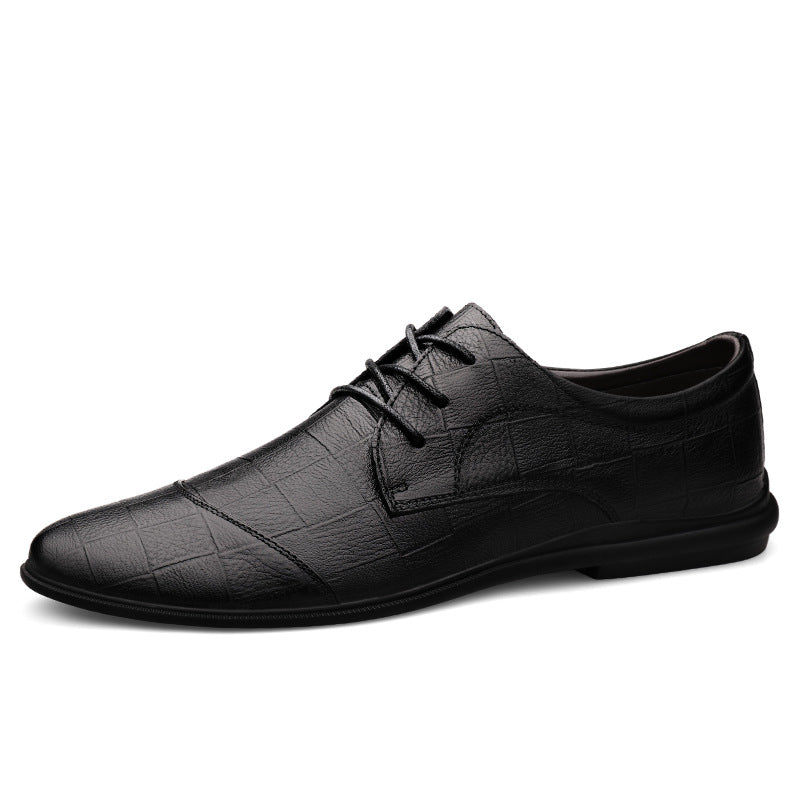 Men's Business Four Pumps Wedding Top Layer Leather Shoes