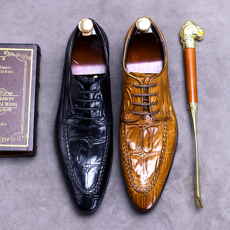 Men's Promotion Plus Size Embossed Business Formal Leather Shoes