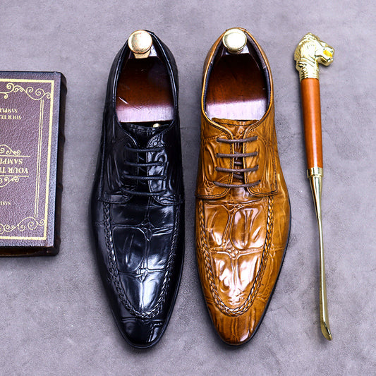 Men's Promotion Plus Size Embossed Business Formal Leather Shoes