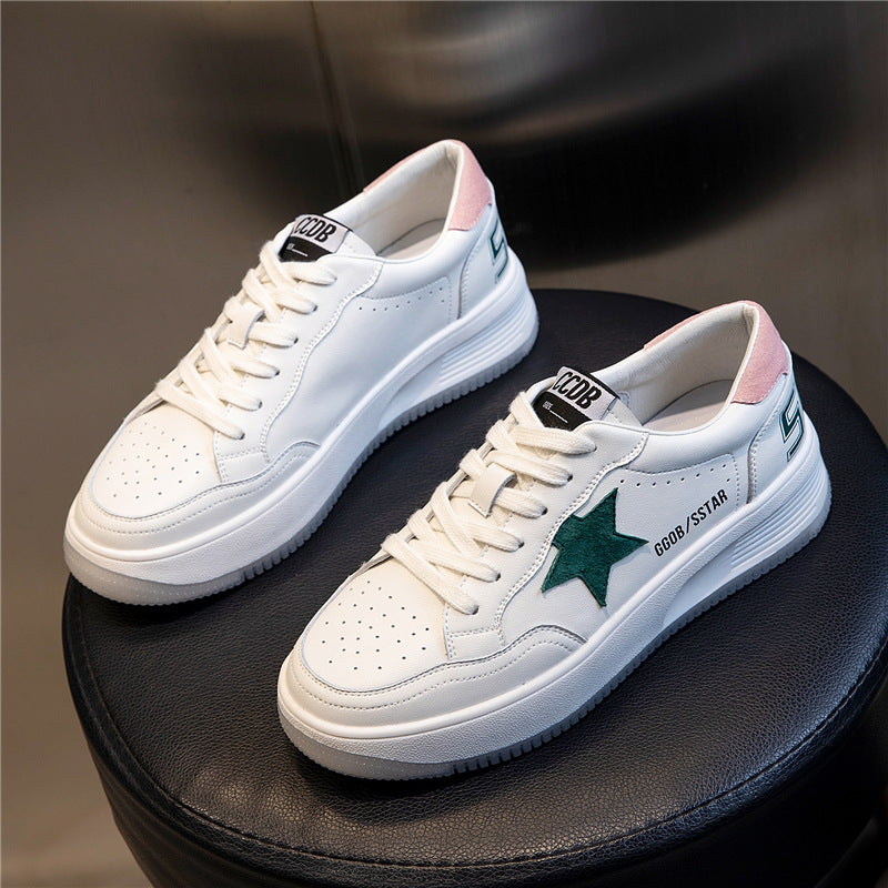 Women's Bottom White Spring Flat Sports Breathable Casual Shoes