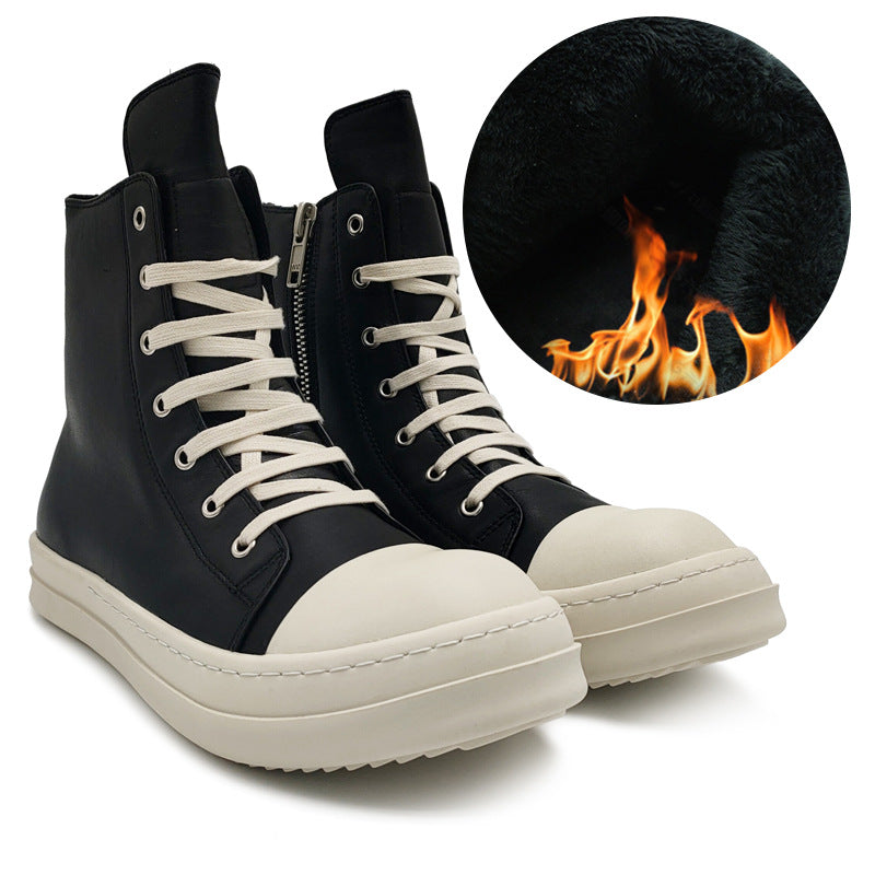 Women's & Men's Goods Trend Thick-soled Cowhide Suede Winter Sneakers