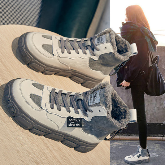 Women's Fleece-lined Platform Trendy Cotton Sports Board Women's Shoes