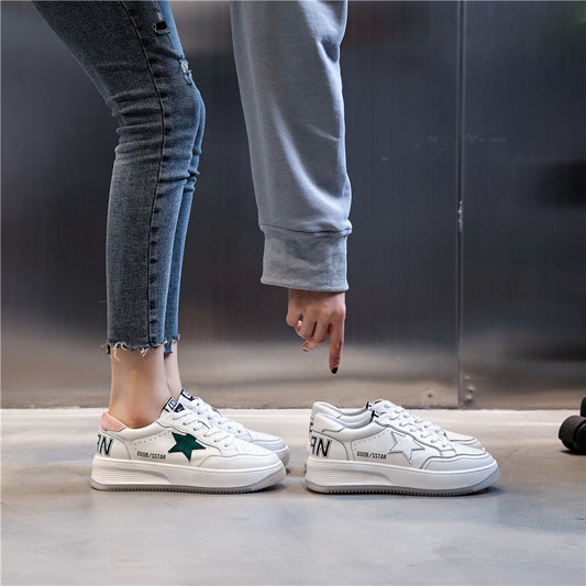 Women's Bottom White Spring Flat Sports Breathable Casual Shoes