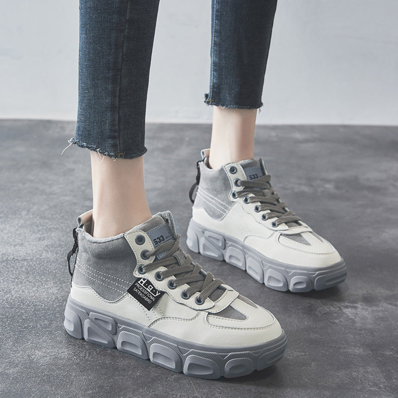 Women's Fleece-lined Platform Trendy Cotton Sports Board Women's Shoes
