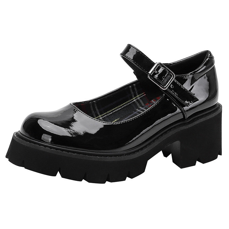 Women's Mary Jane Raise The Bottom Pumps Leather Shoes