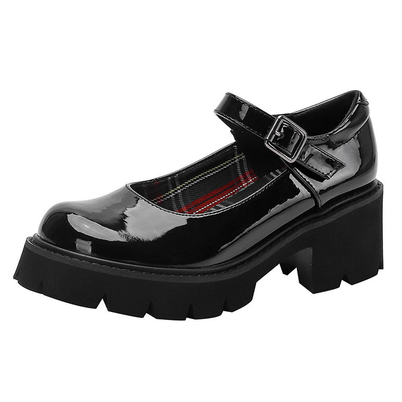 Women's Mary Jane Raise The Bottom Pumps Leather Shoes