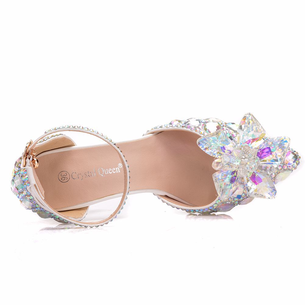 Plus Size Rhinestone Crystal Stiletto Sexy Sandals