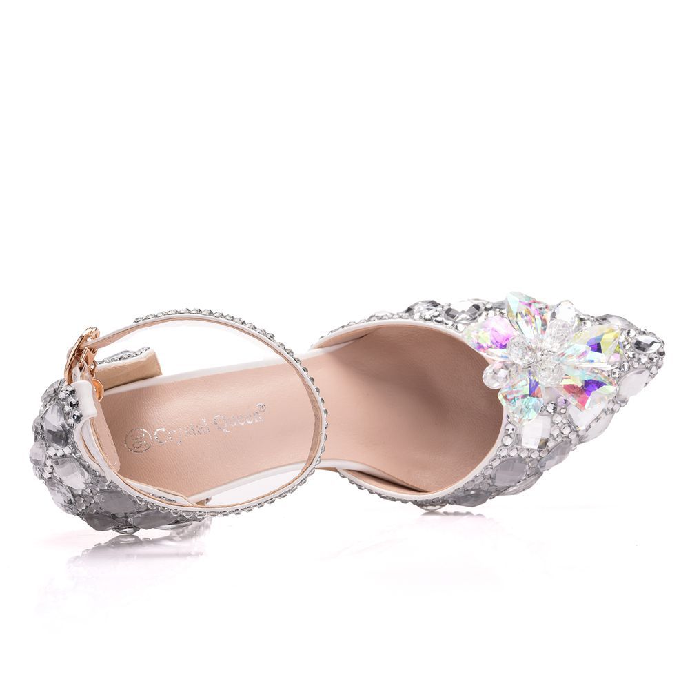 Plus Size Rhinestone Crystal Stiletto Sexy Sandals