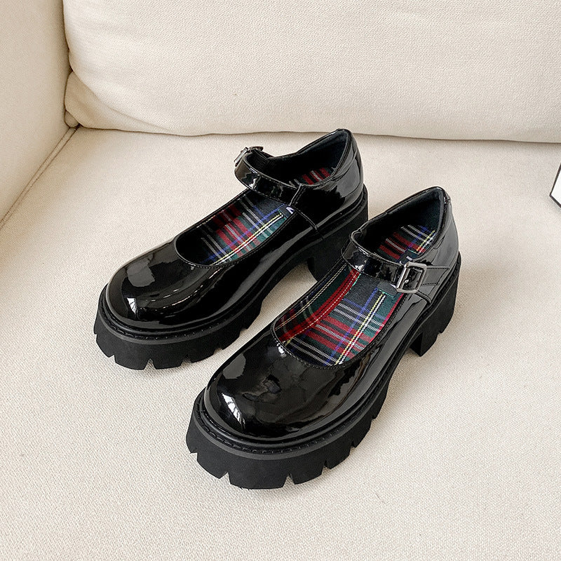 Women's Mary Jane Raise The Bottom Pumps Leather Shoes