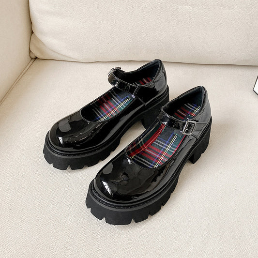 Women's Mary Jane Raise The Bottom Pumps Leather Shoes