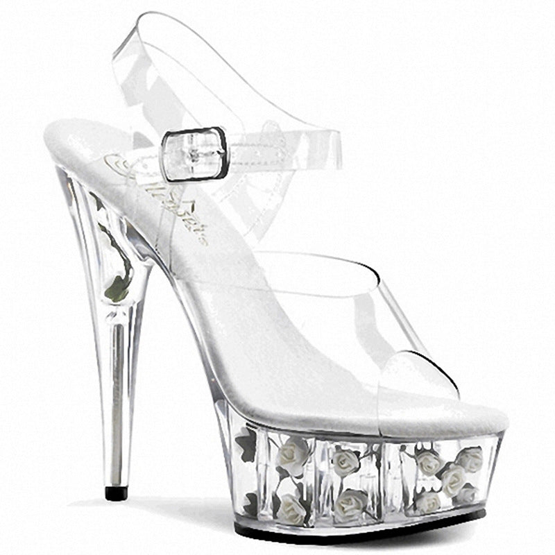Women's Fashion Rose Nightclub High Peep Toe Sandals