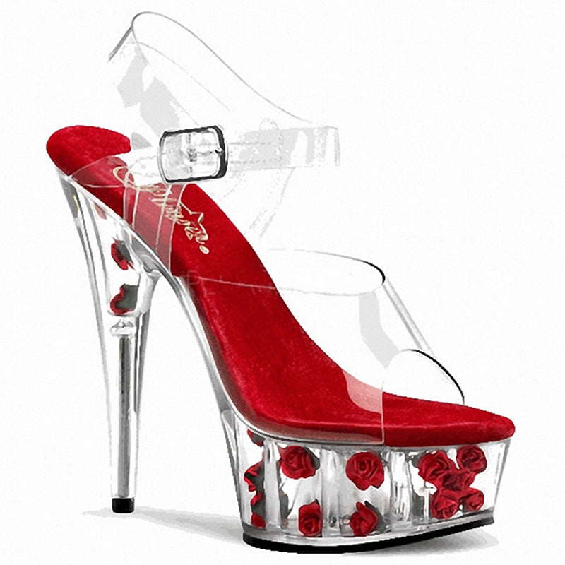 Women's Fashion Rose Nightclub High Peep Toe Sandals