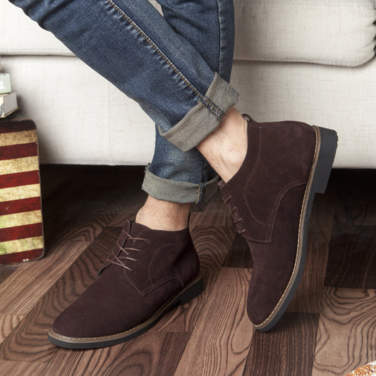 Men's Autumn Swede Pure Matte Cowhide Business Leather Shoes