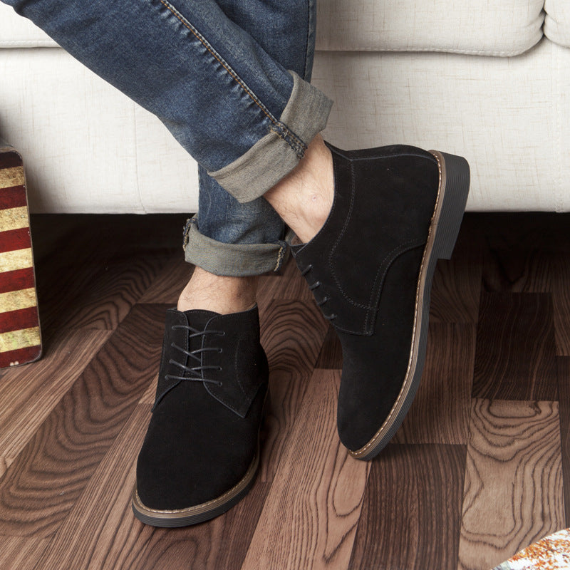Men's Autumn Swede Pure Matte Cowhide Business Leather Shoes