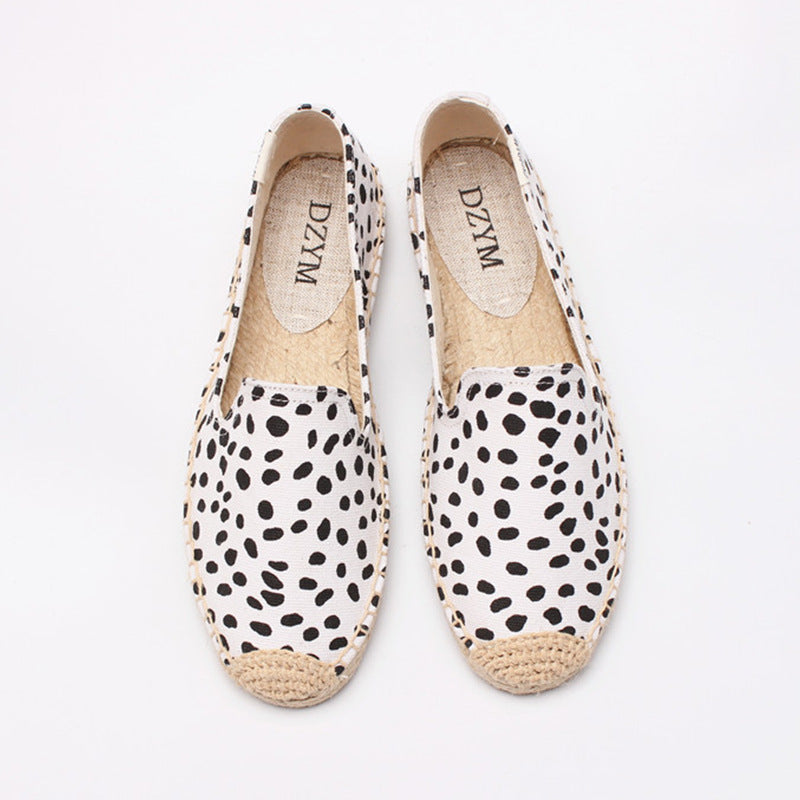 Women's Low Top Pumps Printed Fashion Cotton Canvas Shoes