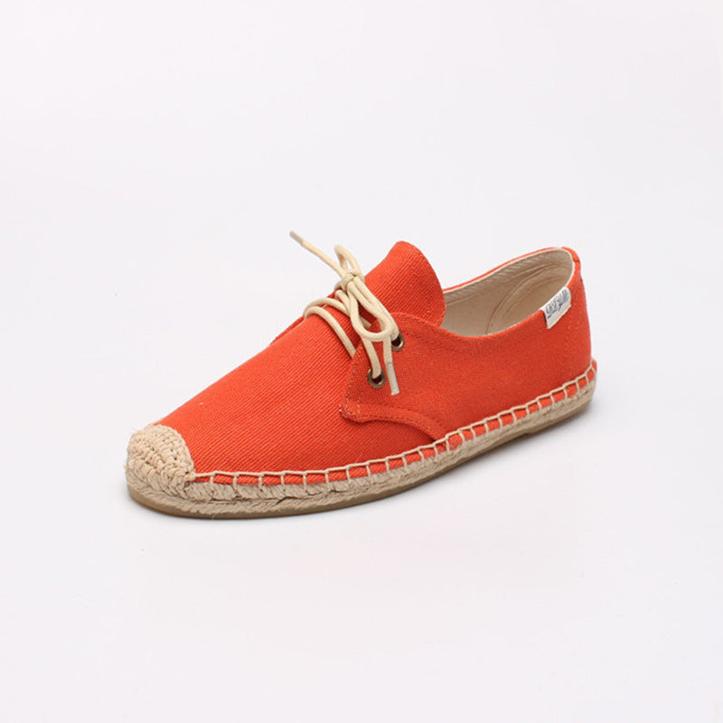 Women's Bottom Elastic Pumps Solid Color Cotton Canvas Shoes